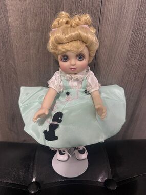 Vintage Marie Osmond Dog Gone Adora Belle Bitty Belle Doll In Poodle Skirt 2006